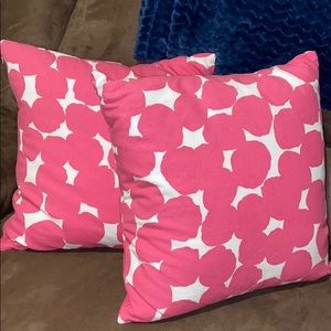 Kate spade pink poka dot accent pillows- selling 2